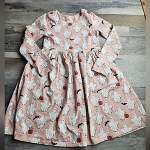 Pink Chicken Girls Organic Steph Dress Size 8 Pink Ghosts "Halloween Candy"